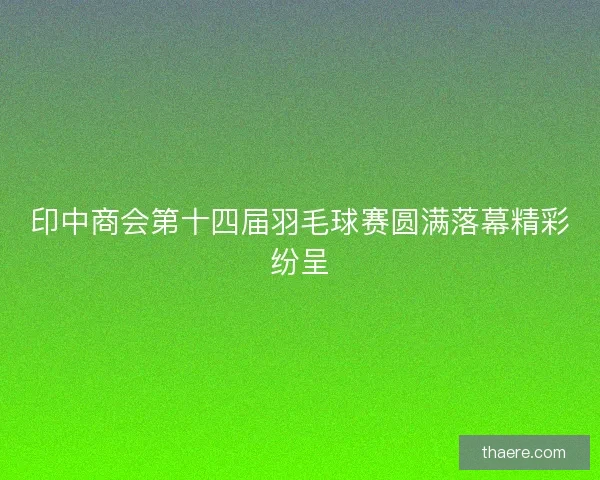 印中商会第十四届羽毛球赛圆满落幕精彩纷呈