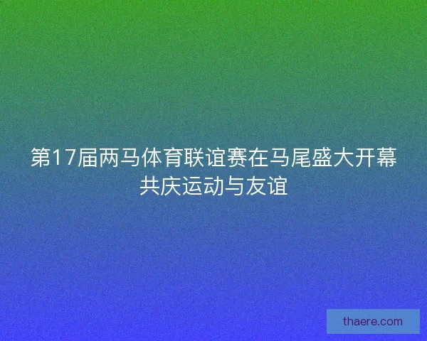 第17届两马体育联谊赛在马尾盛大开幕共庆运动与友谊 第17届两马体育联谊赛在马尾盛大开幕共庆运动与友谊